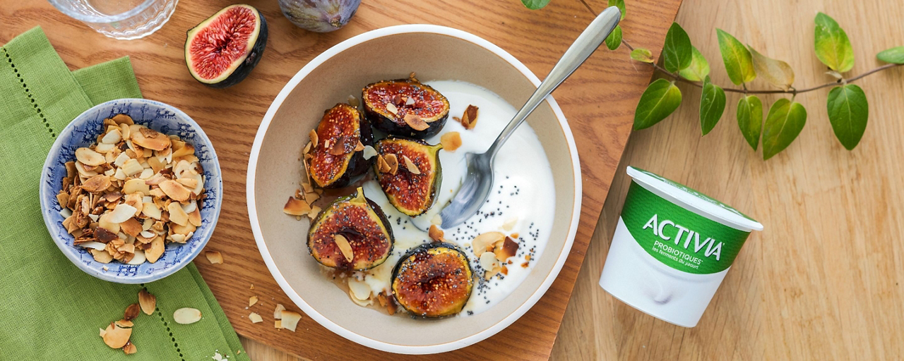 visuel Figues rôties à l’Activia et aux amandes