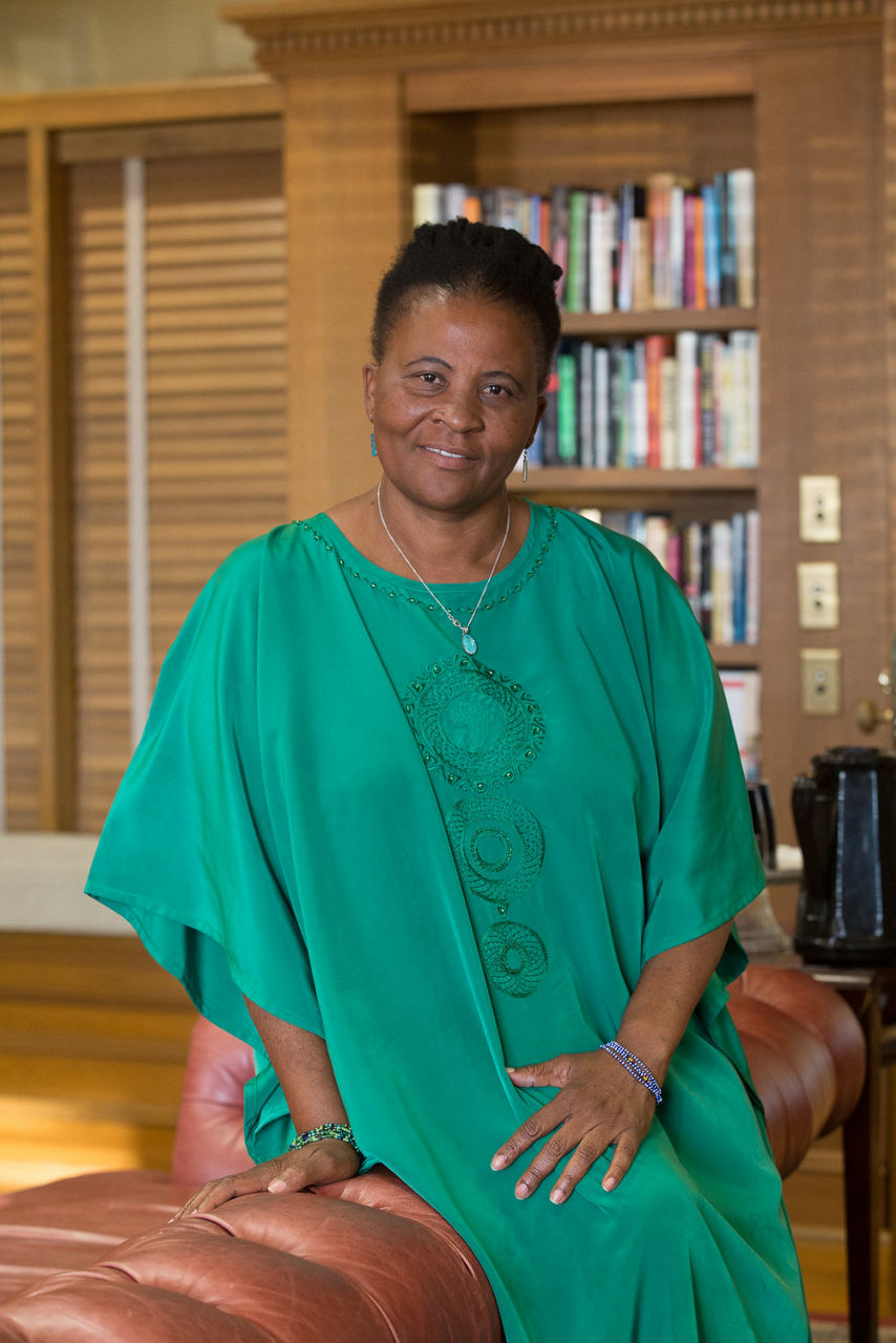 Tererai Trent speaks at the Clinton School October 12, 2017. Photo: Jacob Slaton