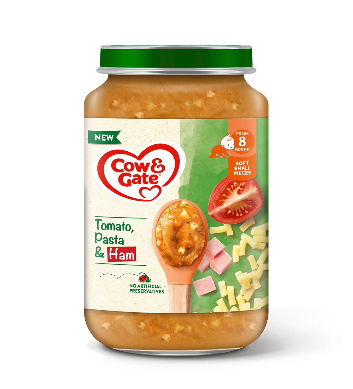 Cow & Gate Tomato, Pasta and Ham baby food jar 200g