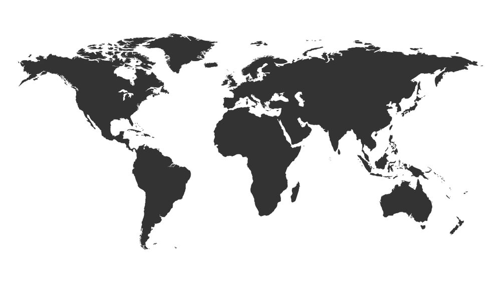 Worldmap backgound template. Isolated map of the world silhouette; Shutterstock ID 1201367353; Business Division: Advanced Medical Nutrition; Business Unit: Benelux; Name: Danique van der Tas