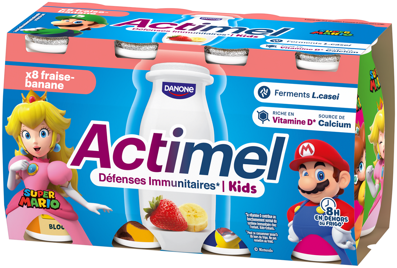 actimel kids Mario fraise banane