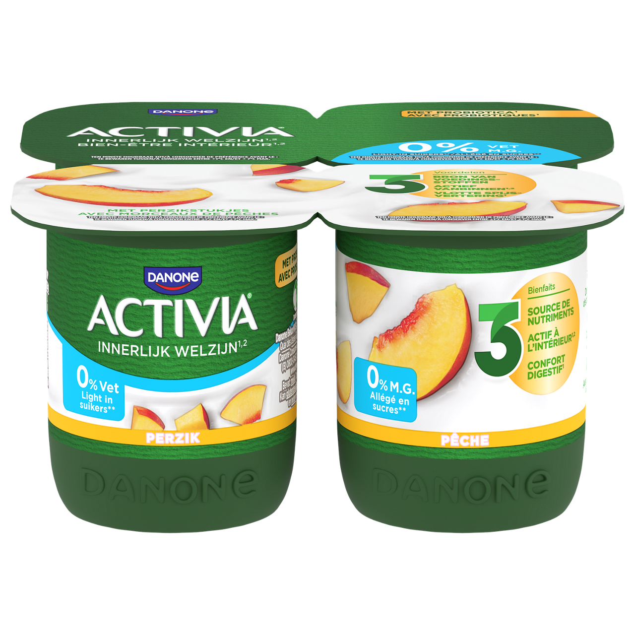 Activia yogurts fruit peach 0%