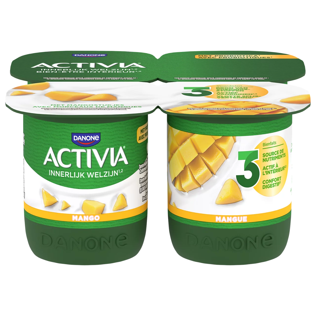 Activia yogurts fruit mango