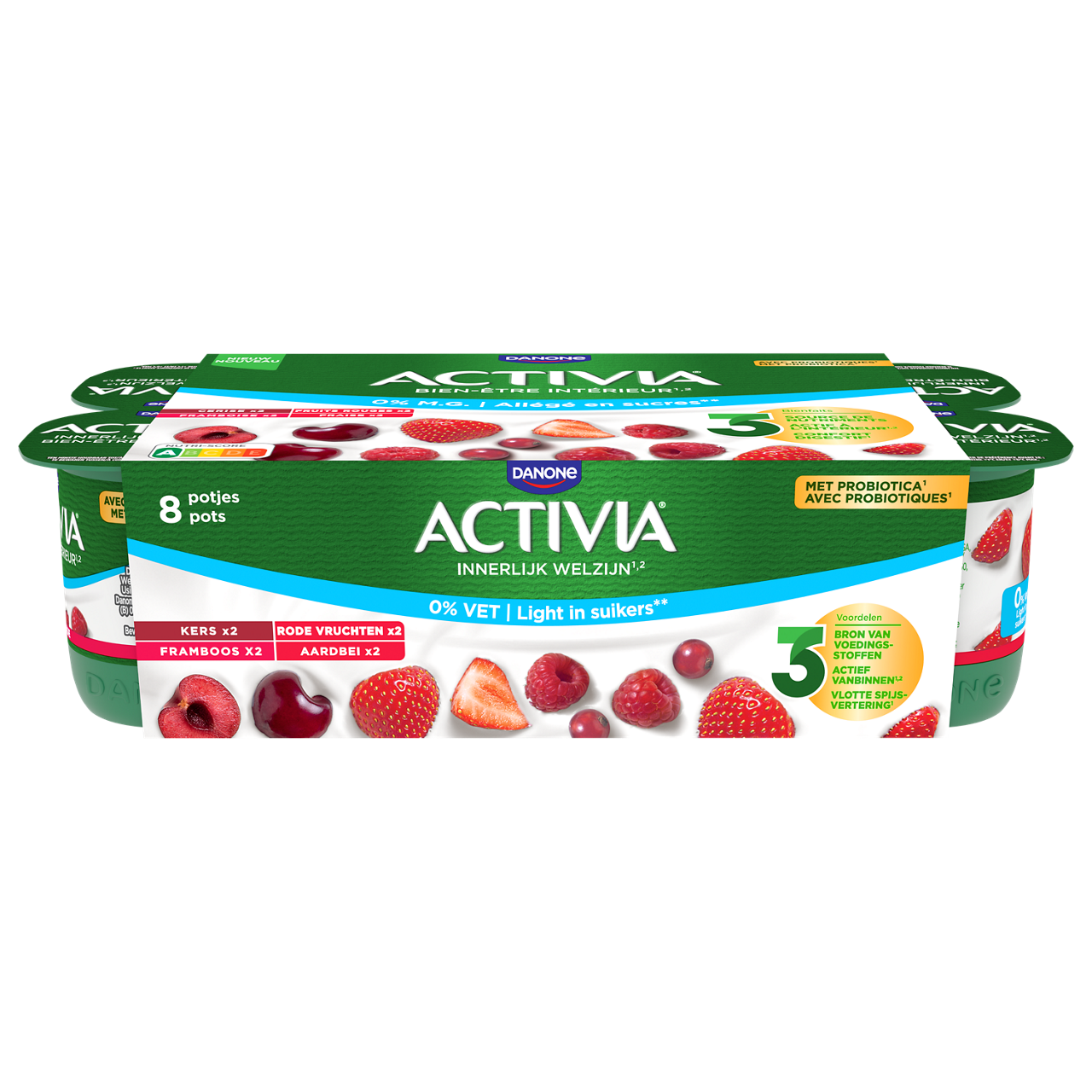 Activia yogurts mixed fruits 0% x8