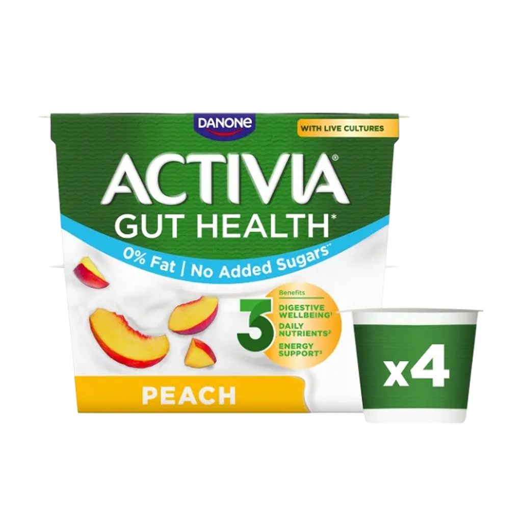 Activia 0% Fat Peach Secondary Packshot