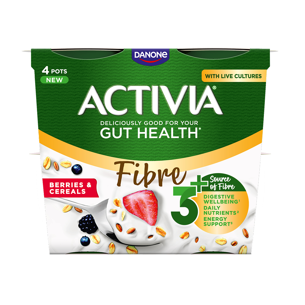 Activia Fibre Berries and Cereals 4pk Packshot