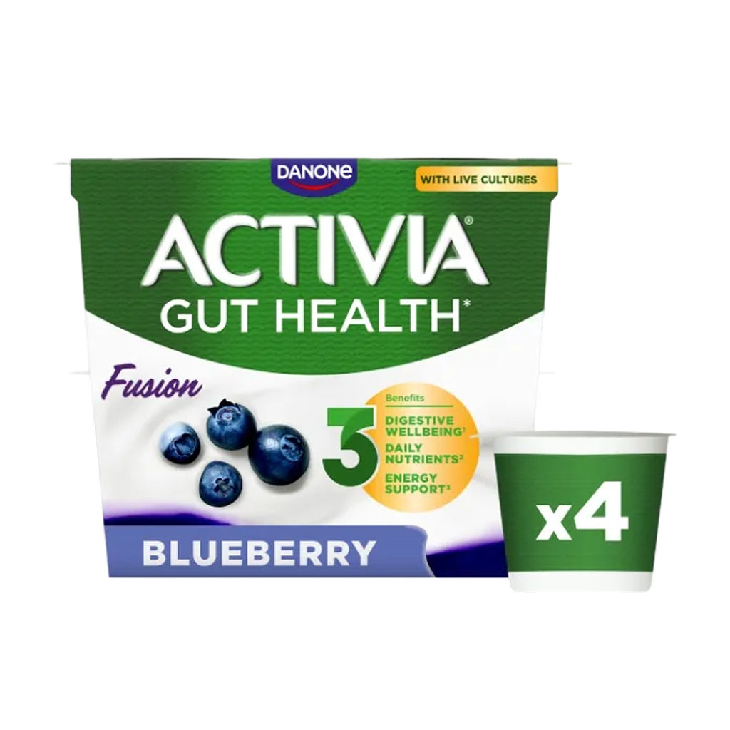 Activia Fusion Blueberry Gut Health 4 x 120g (480g)