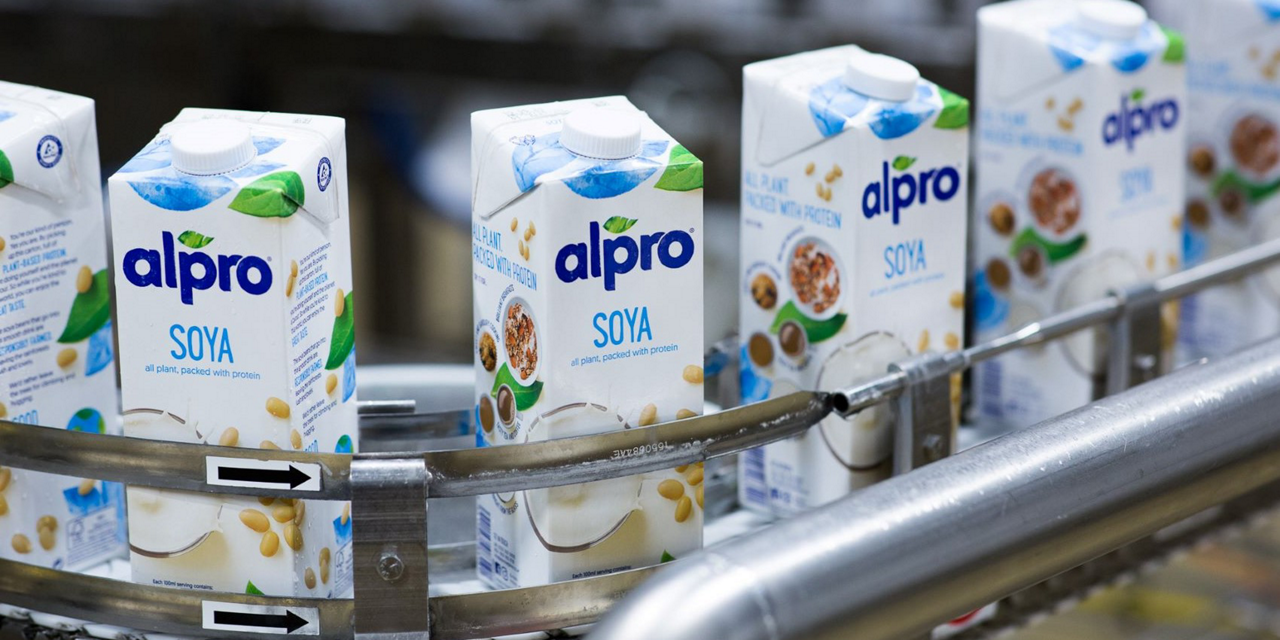 Alpro Wevelgem factory line with soya milk