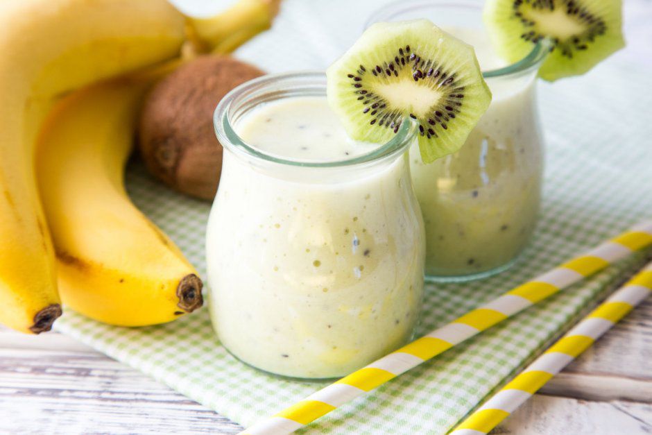 Apfel Kiwi Smoothie Nahaufnahme
