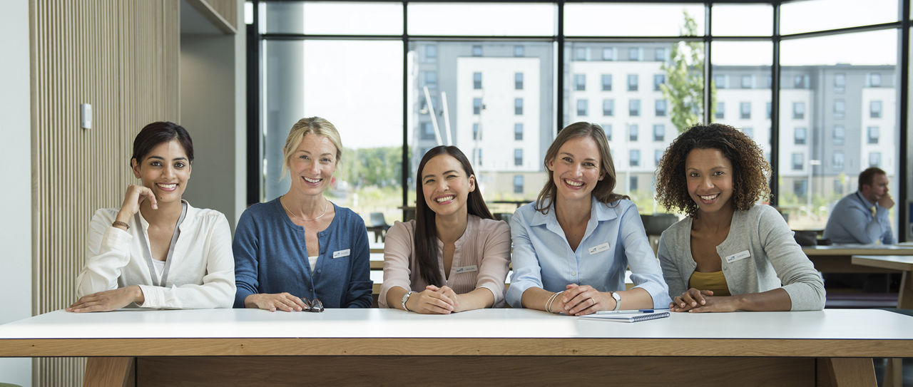 People smiling in the office