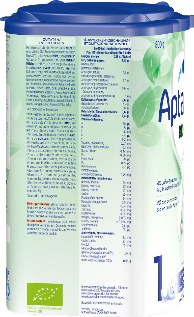Aptamil Bio 1 800g POF CH Packshot left