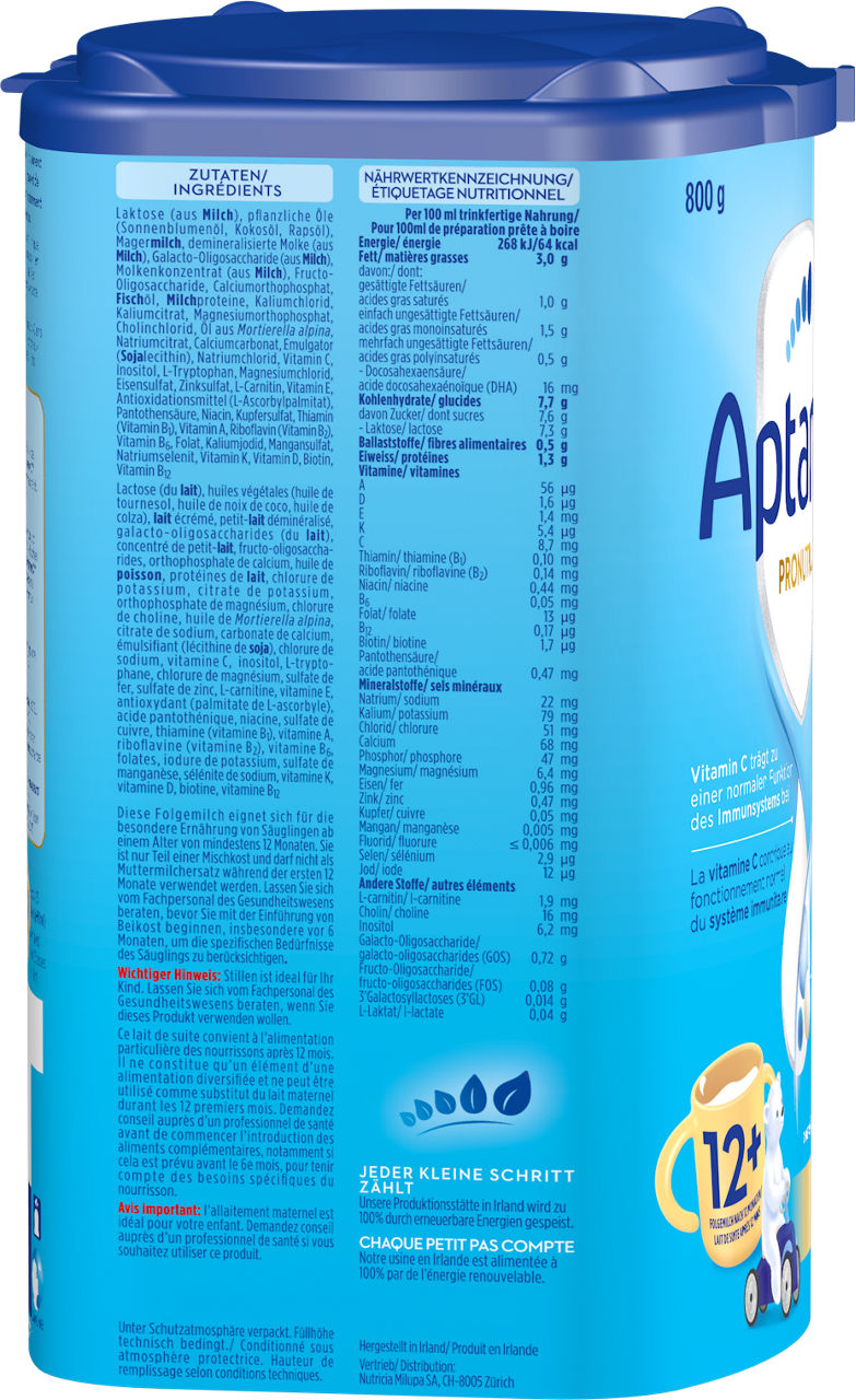 Aptamil Pronutra Junior 12+ 800g POF CH Packshot left