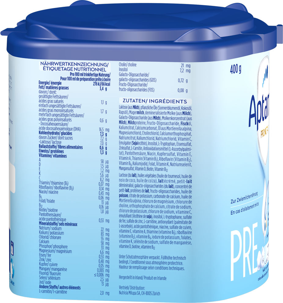 Aptamil Pronutra Pre 400g POF CH Packshot left
