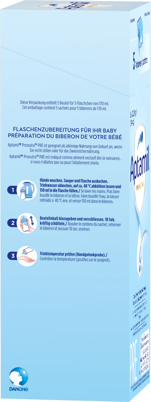 Aptamil Pronutra Pre Box 5x23g POF CH Packshot left
