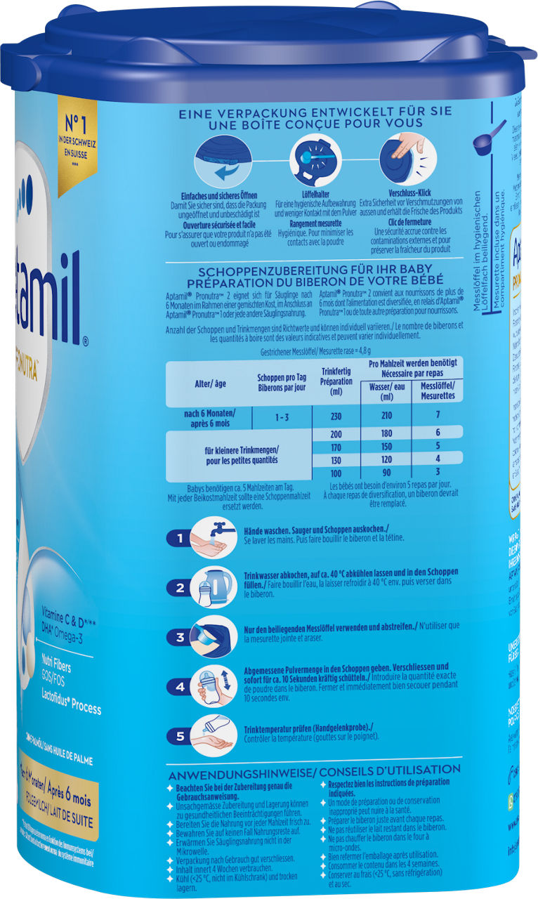Aptamil Pronutra 2 800g POF CH Packshot right