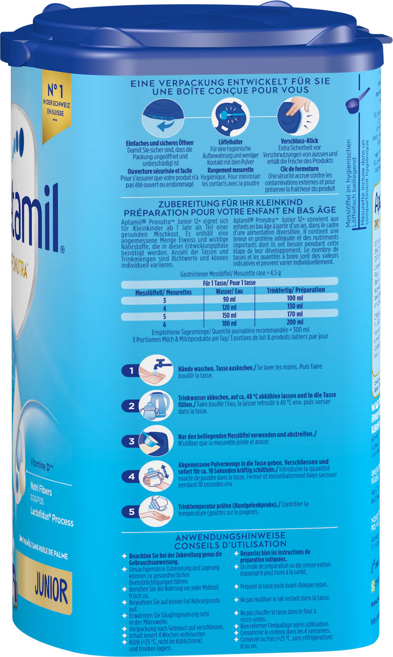 Aptamil Pronutra Junior 12+ 800g POF CH Packshot right