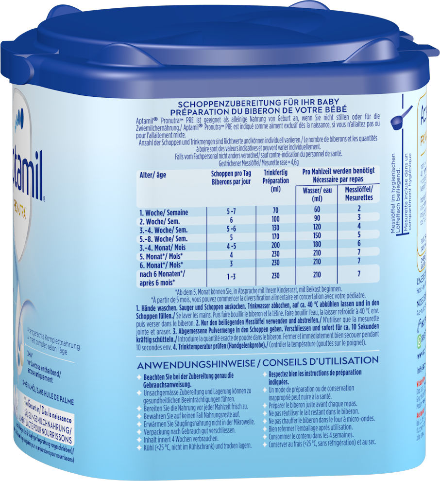 Aptamil Pronutra Pre 400g POF CH Packshot right