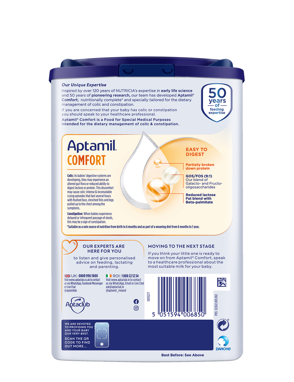 Aptamil Comfort 800g back