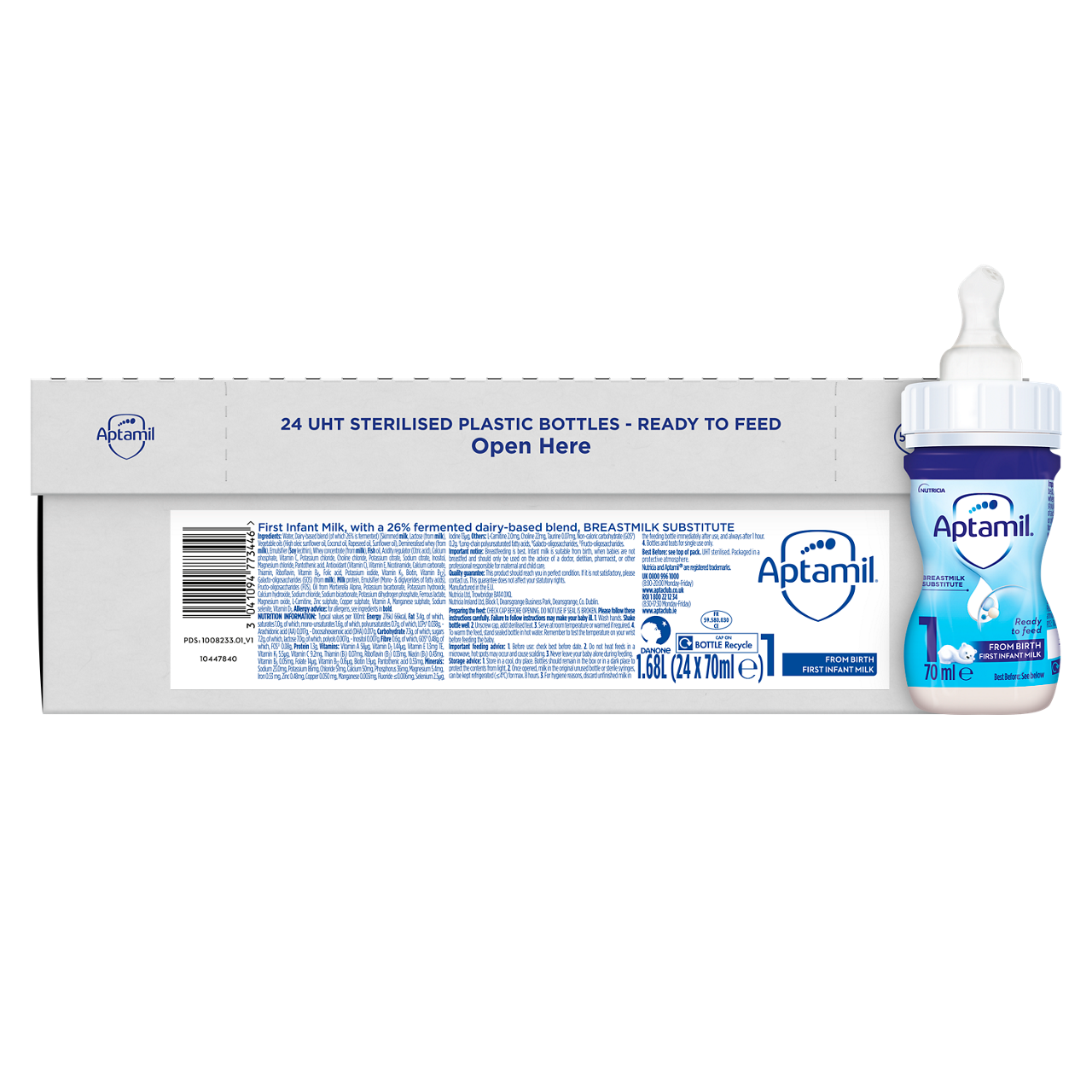 Aptamil baby milk bottle with packaging