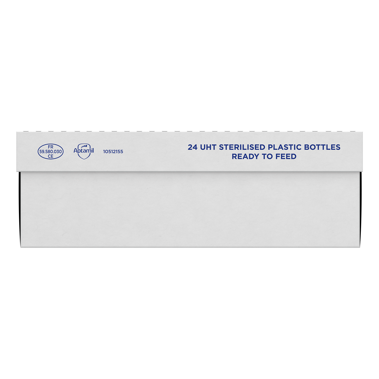 Sterilised plastic bottles packaging with text