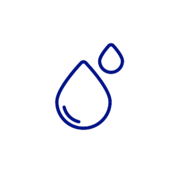 Icoon van waterdruppels, symbool voor watergebruik en waterbeheer.