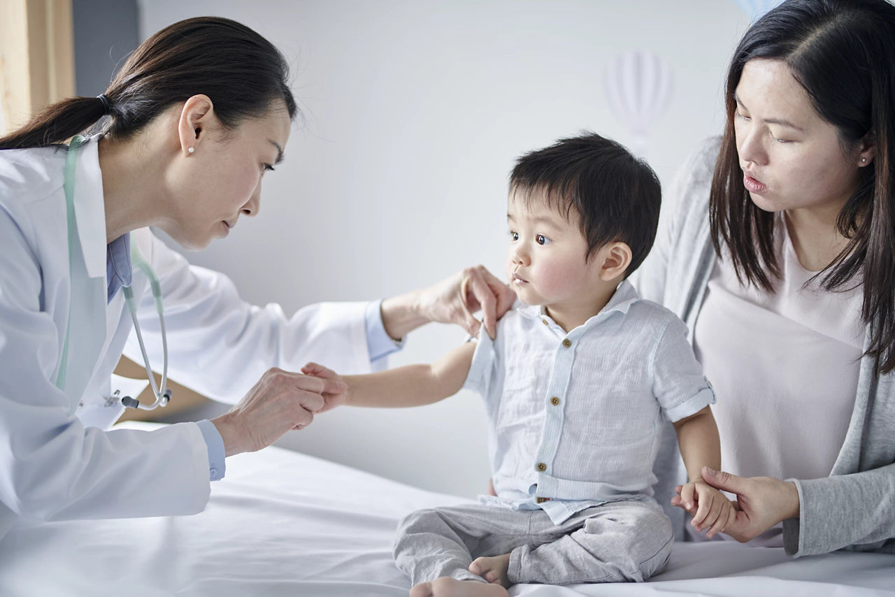 toddler at the doctor