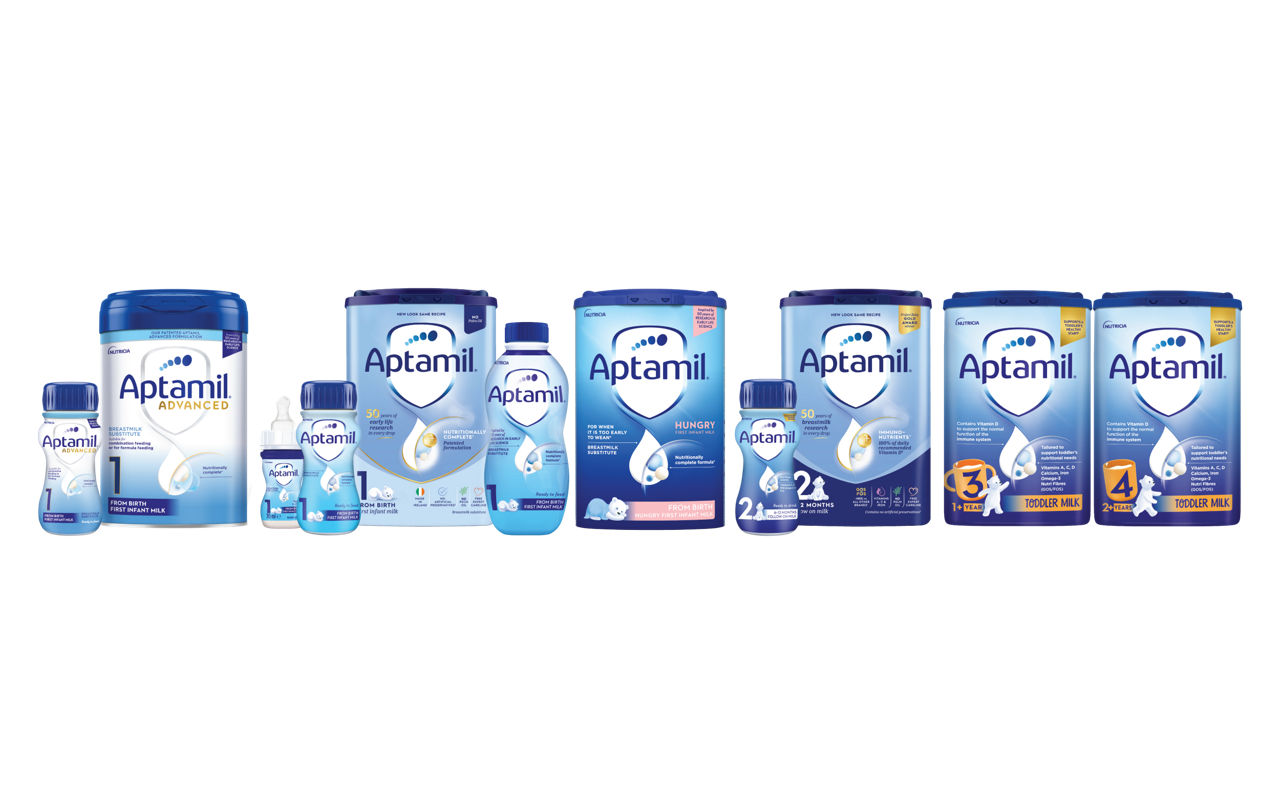 Aptamil baby formula product lineup