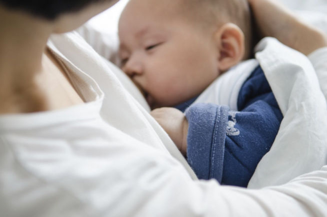asian baby breastfeeding