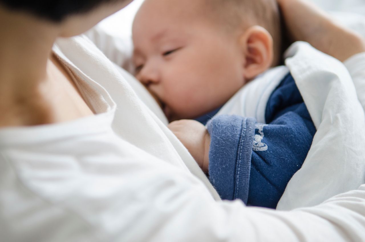 young mother breastfeeding