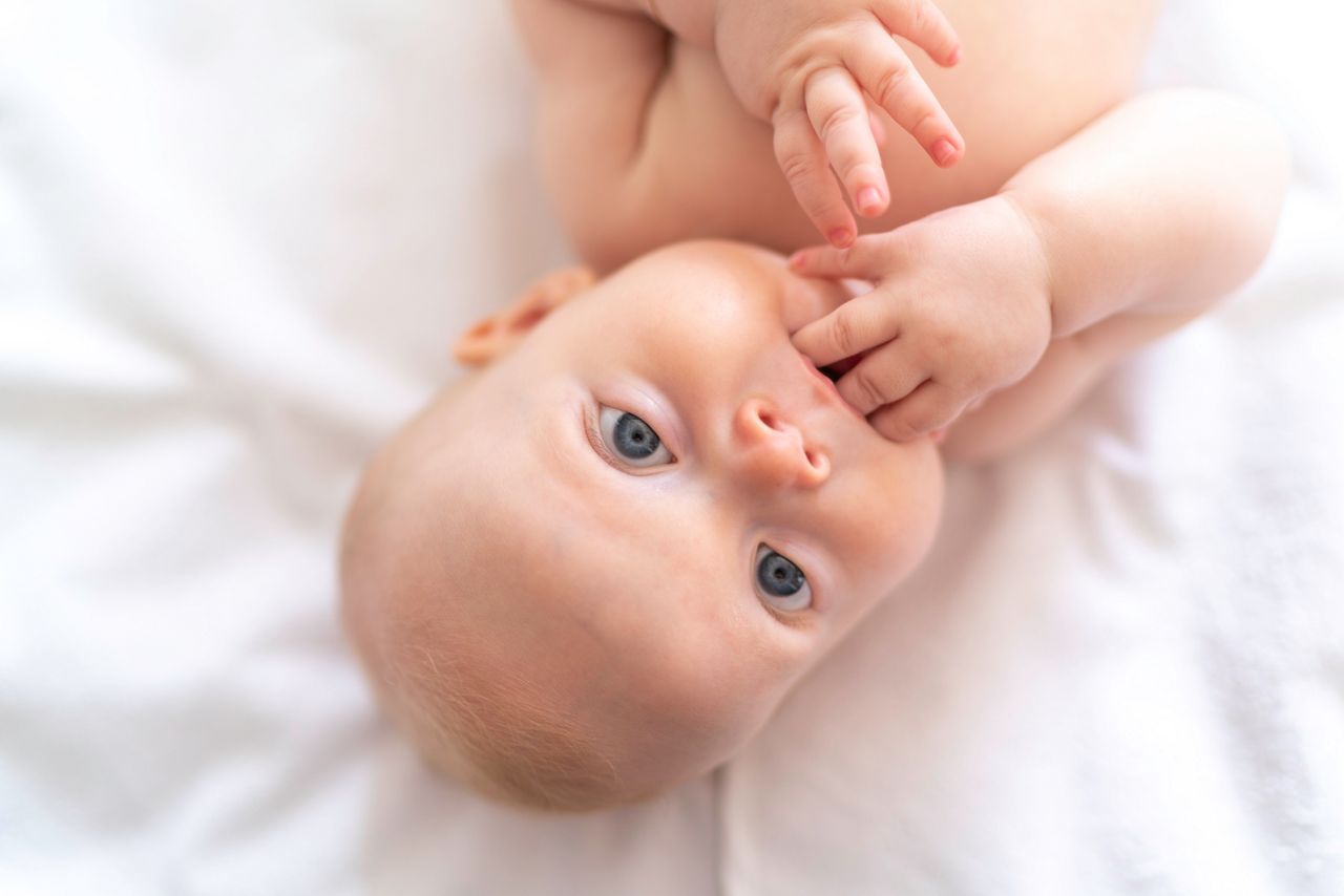 Cute Little baby on the bed