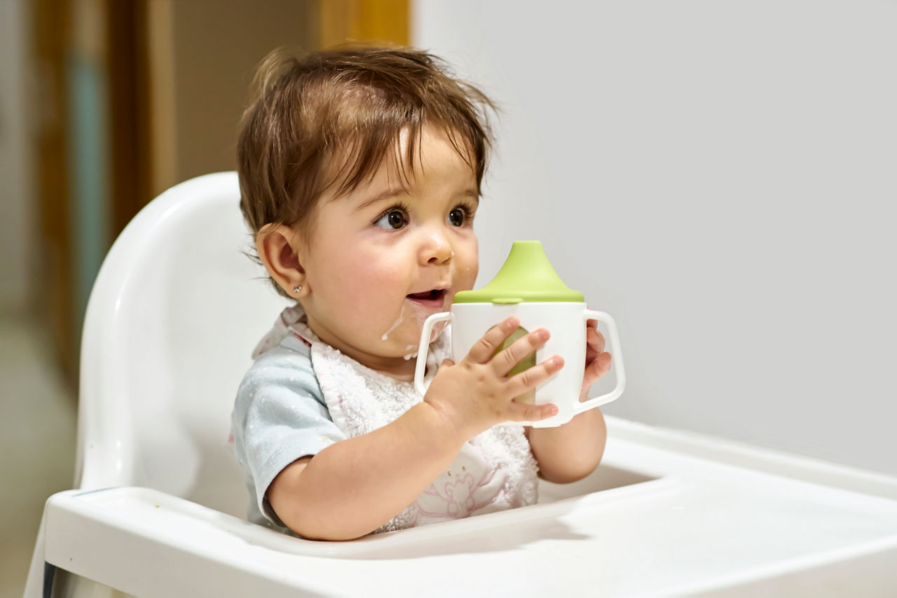 Cute Baby Girl Drinking milk