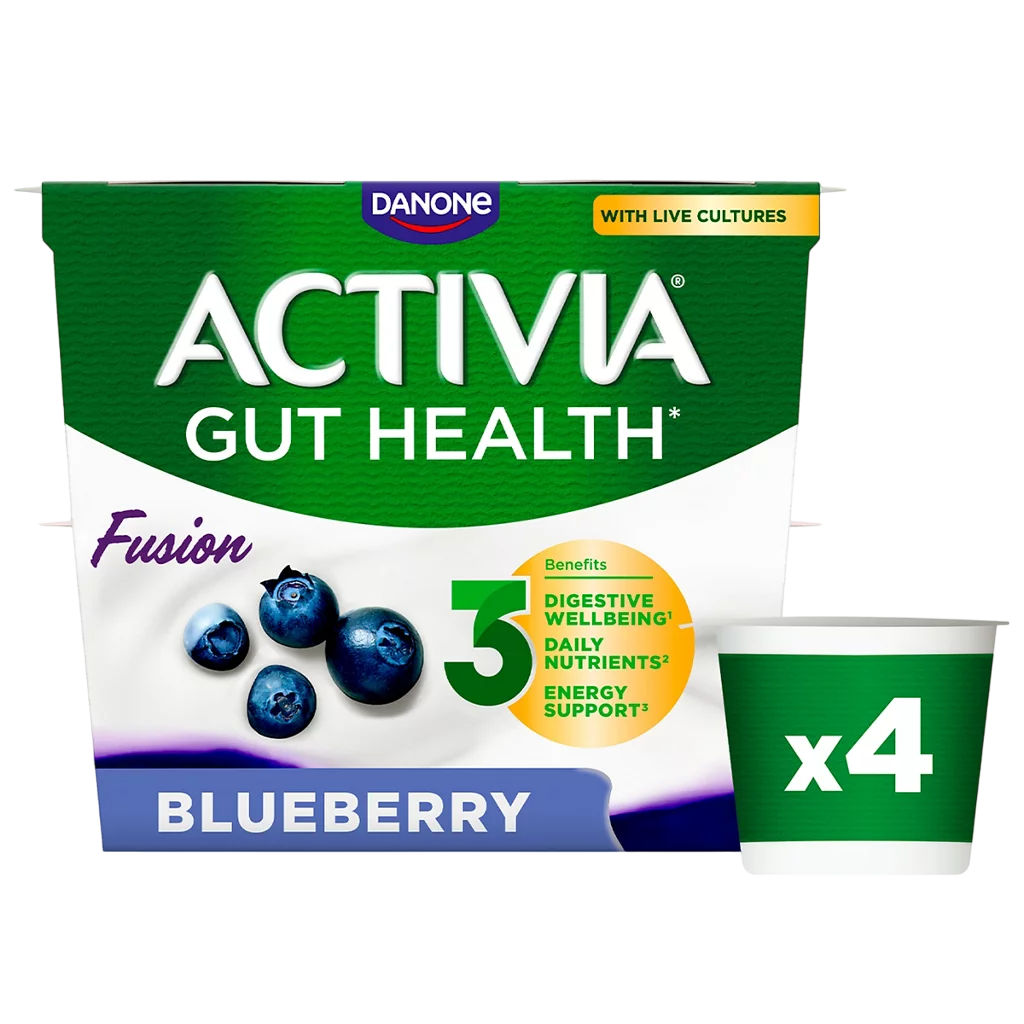 Activia Fusion Blueberry Gut Health 4 x 120g (480g)