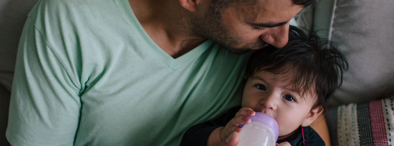 Child bottle feeding
