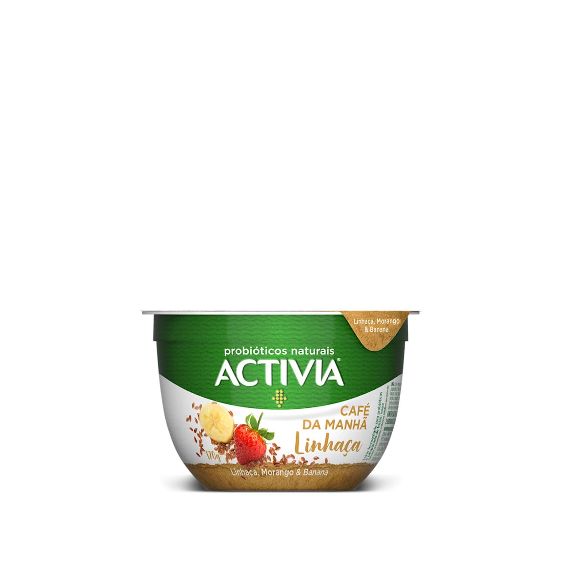 Activia café da manhã de morango e banana