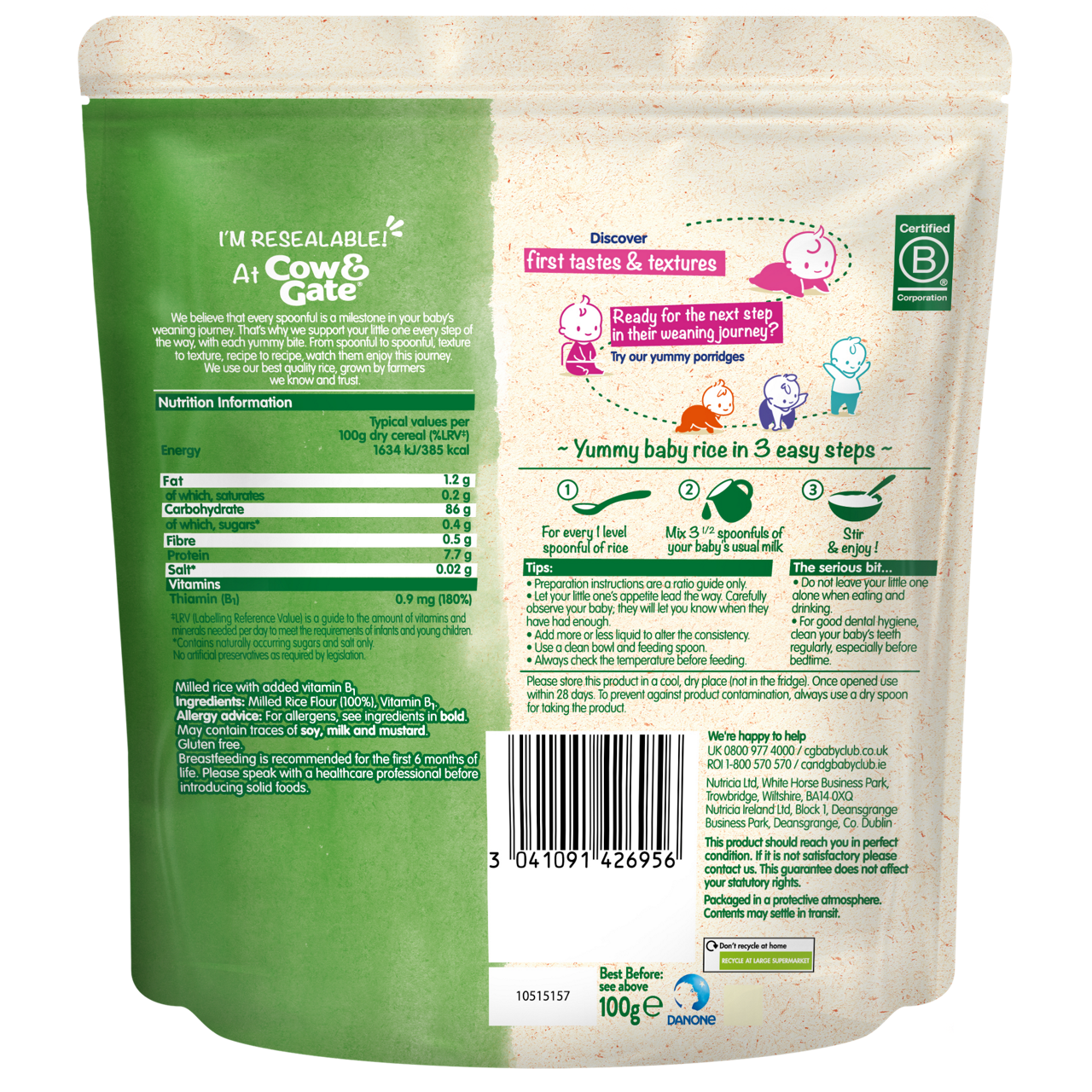 C&G Baby Rice 4-6m - back