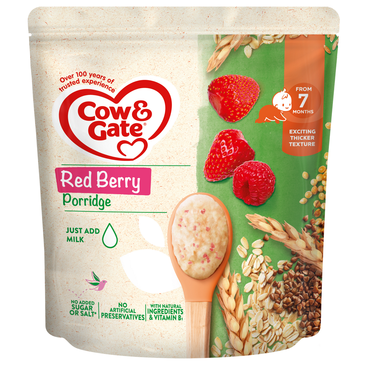 C&G Red Berry Porridge 7months - front