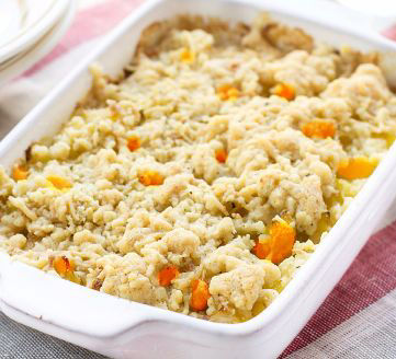 Carrot and leek crumble