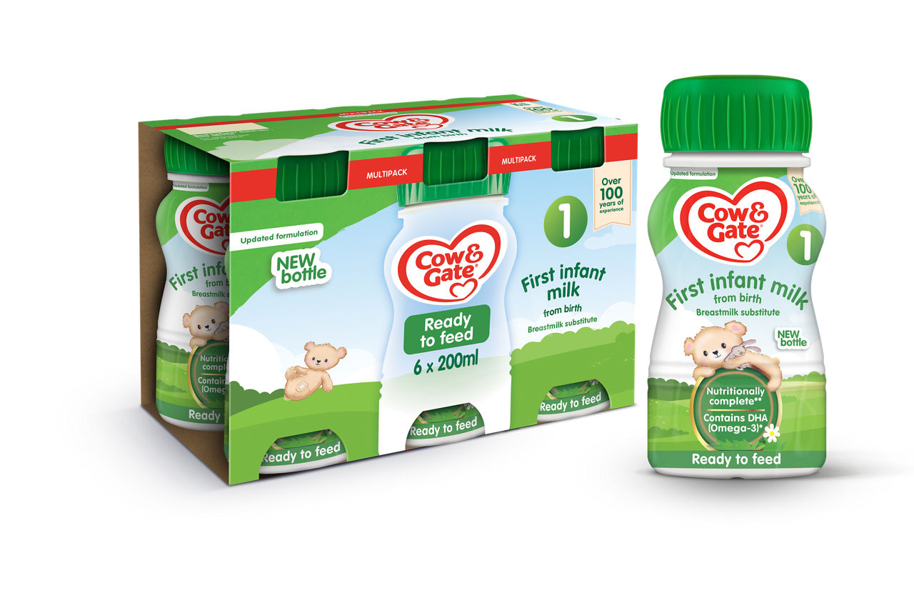 Cow & Gate Ready to Feed First Infant Milk 6x200ml 		