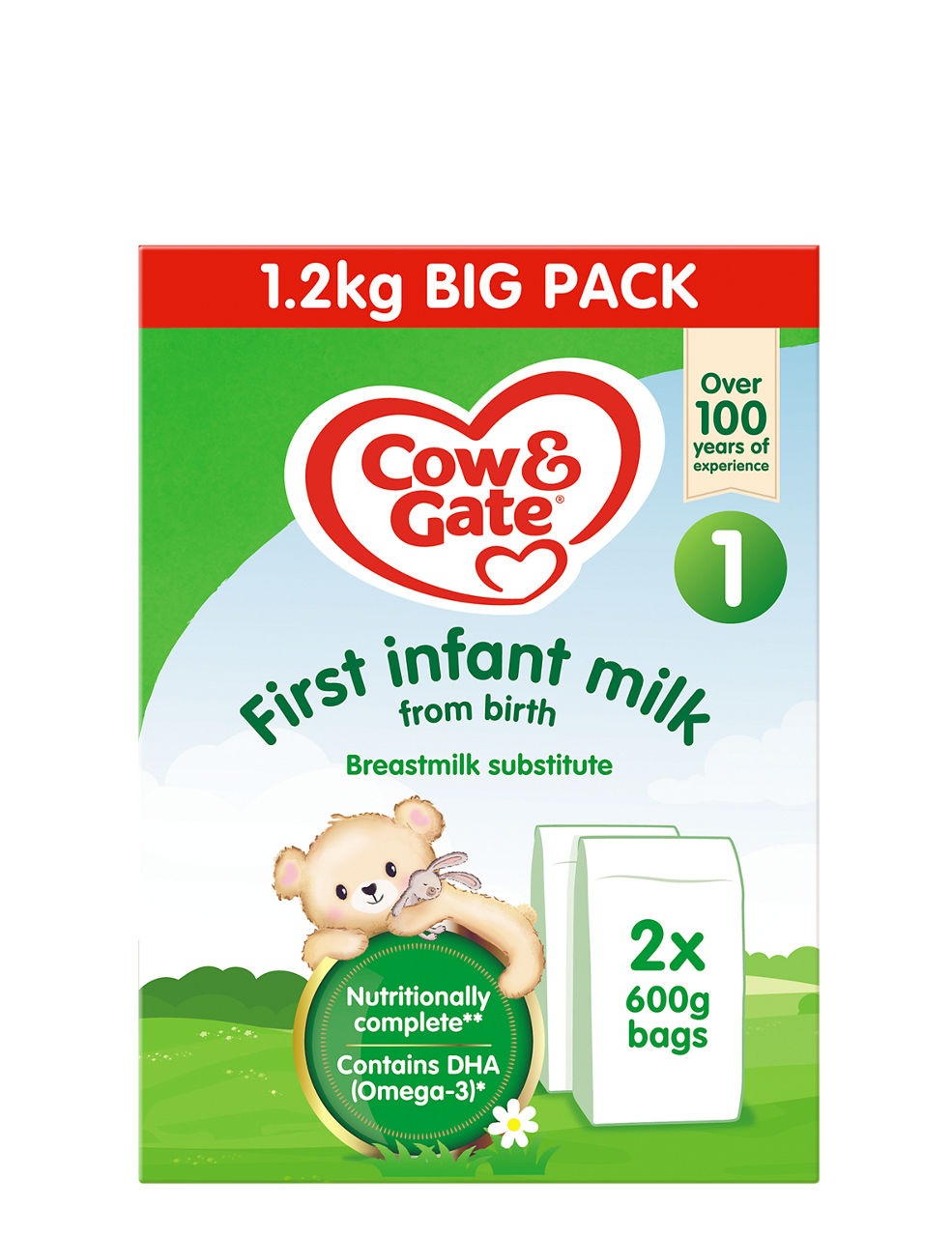 Cow & Gate First Infant Milk Big Pack 2x600g 	