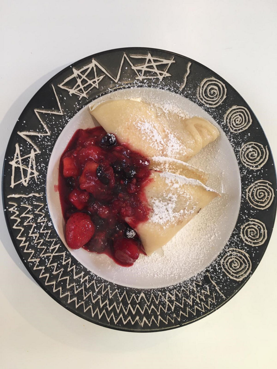 Image of low protein cheesecake crepes