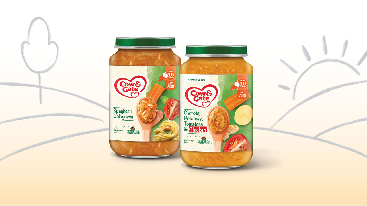 From 8 month Cow & Gate baby food jars