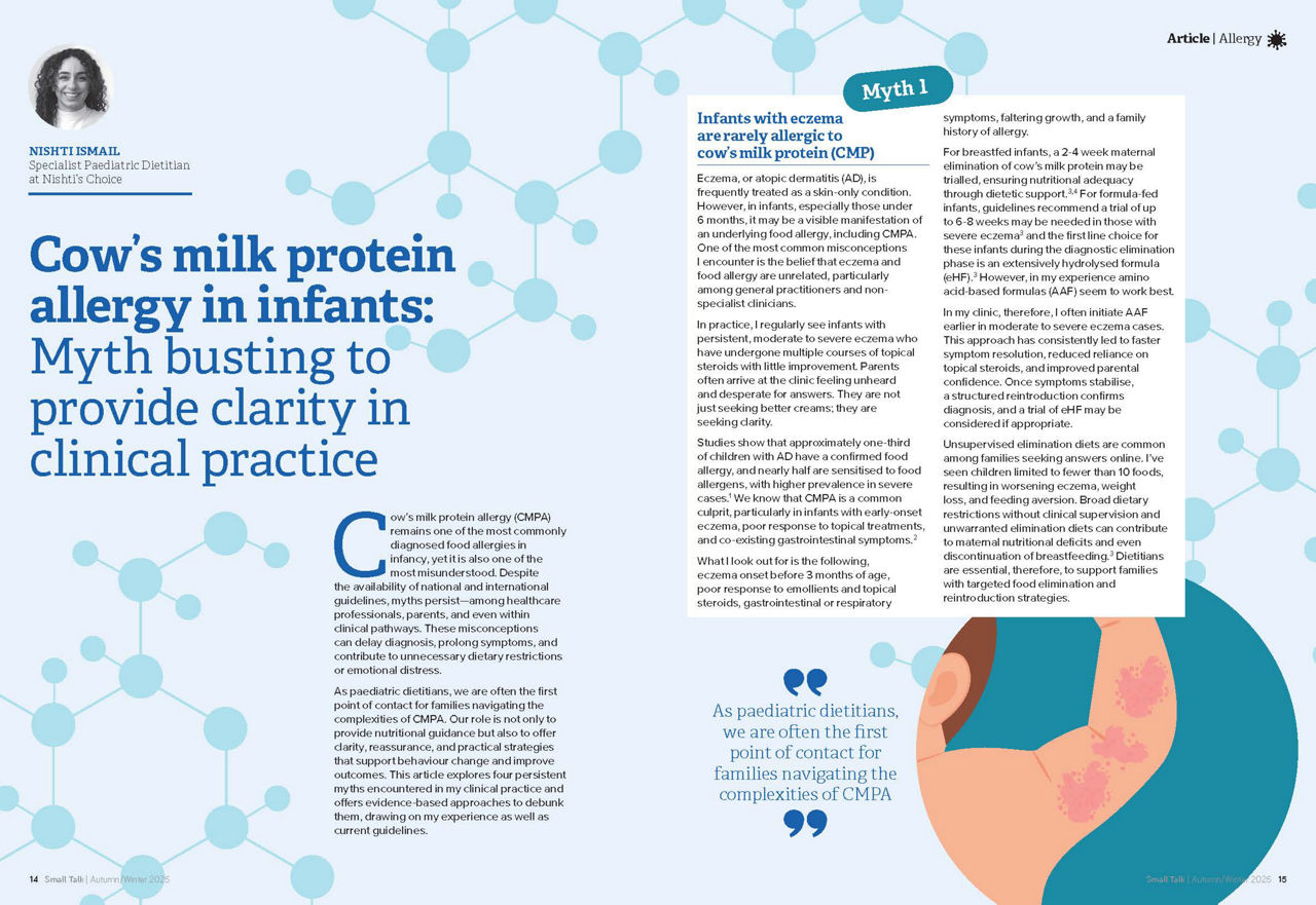 Cow’s milk protein allergy in infants: Myth busting to provide clarity in clinical practice - screenshot