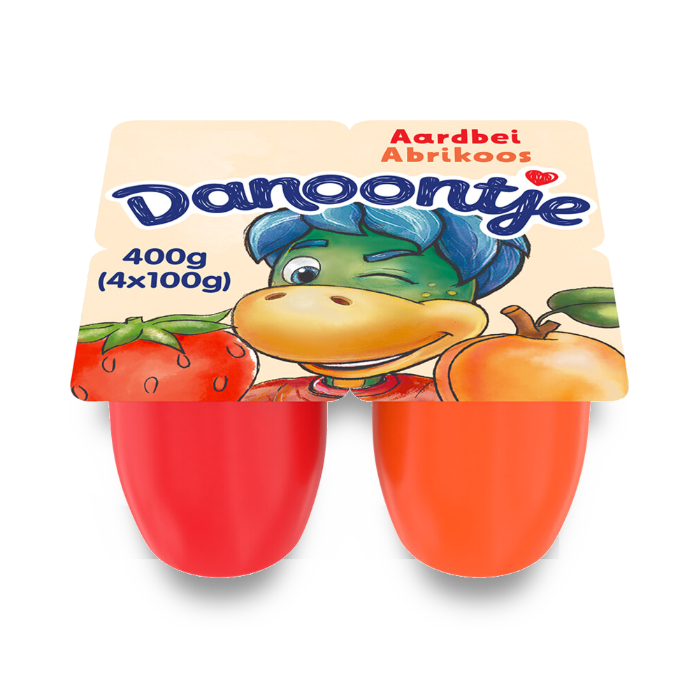 Danoontje Fruitkwark aardbei abrikoos