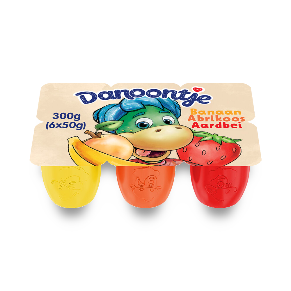 Danoontje Fruitkwark banaan aardbei abrikoos