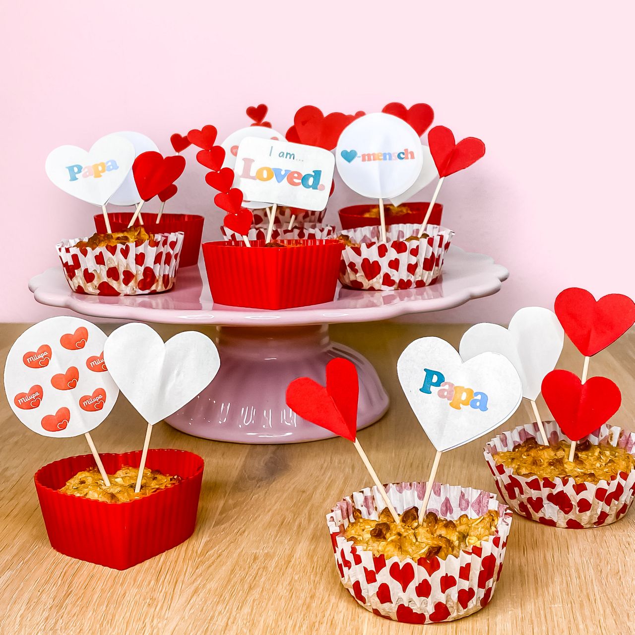 Herz Muffins mit Topper