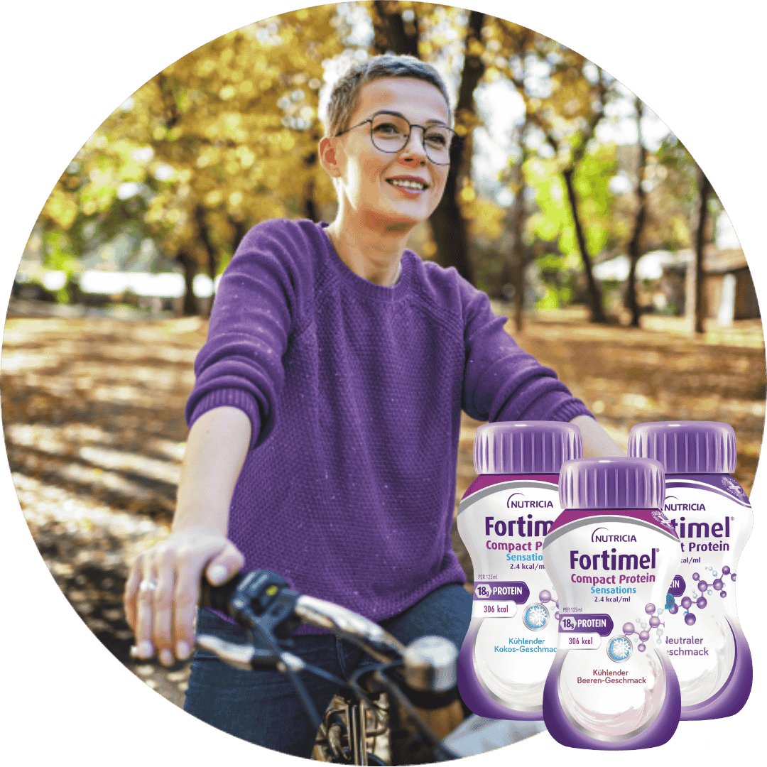 Frau auf Fahrrad