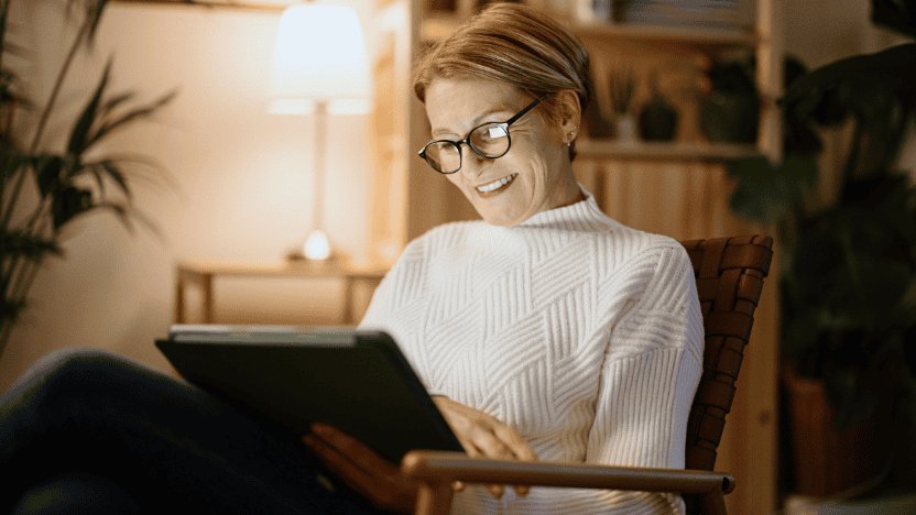 Frau mit iPad