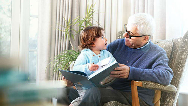 discover nutricia grandfather granddaughter reading