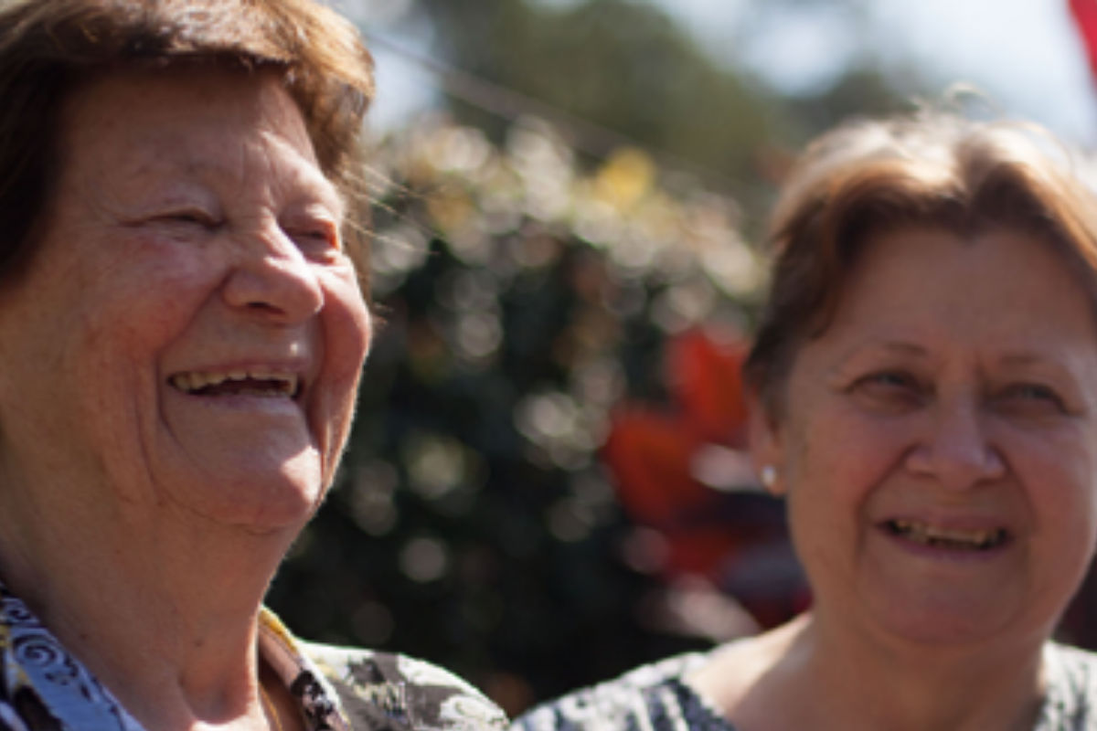 Senior ladies smiling at the camera