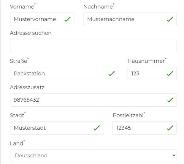 FAQs Packstation Adresseingabe